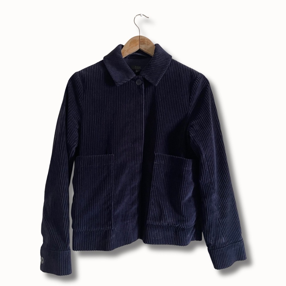 COS Navy Corduroy Fitted Chore Jacket | Women’s 4